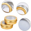 0.5 oz Aluminum Tin Jar 15 ml Refillable Containers Clear Top Screw Lid Round Tin Container Bottle for Candle, Lip Balm, Salve, Eye Shadow, Powder, 12 Pcs Gold Color.