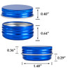 Screw Top Blue Aluminum Tin Jar with Screw Lid and Blank Labels - 31pcs, 0.5oz