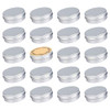 Screw Top Silver Aluminum Tin Jar with Screw Lid and Blank Labels - 23pcs, 2oz