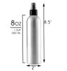 8-Ounce Aluminum Fine Mist Spray Bottles (4-Pack); Large Metal Atomizer Bottles Hold 8-10oz