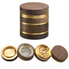 Premium Large Wooden Spice Grinder Pollen Collector with Magnetic Lid and Pollen Catcher 4 piece 2.5 inches (Gold)