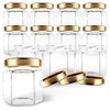 Hexagon Glass Jars 1.5oz Premium Food-grade. Mini Jars With Lids For Gifts, Wedding Favors, Honey, Jams And More. (12, 1.5oz)