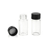 Clear Glass Sample Vial, Liquid Sampling Sample Glass Bottle, 5ml(0.17oz) Capacity, 18mm.I.D. 40mm, 15-425 Thread Black Closed Top Cap,PE Liner, Pack of 100