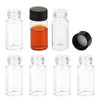 Clear Glass Sample Vial, Liquid Sampling Sample Glass Bottle, 5ml(0.17OZ) Capacity, 18mm.I.D. 40mm, 15-425 Thread Black Closed Top Cap,PE Liner, Pack of 100