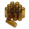 10ml Amber Glass Headspace Vials with Plastic-Aluminum Flip Off Caps and Rubber Stoppers, 100 Pack, 20mm Flat Bottom Lab Vial(Amber)