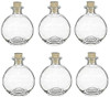 6 pcs Spherical Glass Bottles with Cork Bottle Stopper (6, 8.5 oz Clear)