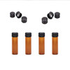 Pack of 100 Glass Vials with Black Phenolic Screw Caps,1 Dram/4ml(1/8 fl oz),for Liquids or Dry Goods (Brown)