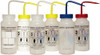 SP Bel-Art Safety-Labeled Assorted 4-Color Wide-Mouth Wash Bottles; 500ml (16oz), Polyethylene w/Polypropylene Cap, (Pack of 6) (F11716-0050)