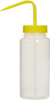SP Bel-Art Wide-Mouth 500ml (16oz) Polyethylene Wash Bottles; Yellow Polypropylene Cap, 53mm Closure (Pack of 6) (F11626-0500)