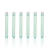 ULAB Plastic Test Tubes with Flange Stoppers, 50pcs of Dia.16x125mm Party Tubes, Green Color, 50pcs PE Flange Stoppers, Dia.16mm, Nature Color, UTT1017