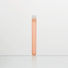 ULAB Plastic Test Tubes with Flange Stoppers, 50pcs of Dia.16x125mm Party Tubes, Orange Color, 50pcs PE Flange Stoppers, Dia.16mm, Nature Color, UTT1018