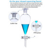 Borosilicate Glass 1000ML Separating Funnel Heavy Wall Conical Separatory Funnel with 24/40 Joints and PTFE Stopcock Lab,Pyrex,Food，pear - 1L