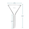 50mm Glass Funnel, Short Stem, Borosilicate Glass, Heavy Wall, Karter Scientific 213V13 (Case of 45)