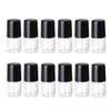 12 Pcs Mini Clear Glass Roll-on Bottles Empty Refillable Essential Oil Glass Roller Ball Bottle Perfume Lip Gloss Cosmetic Sample Vials Container With and Black Cap (1ml)