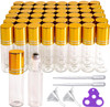 Essential Oil Roller Bottles 10 ml (Clear Glass, 60 Pack, 10 Extra Roller Balls,72 Labels, 4 Opener, 4 Funnels,4 Pipettes by PrettyCare) Roller Balls For Essential Oils, Roll on Bottles for DIY