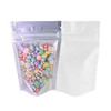 100PCS Matte Translucent Front Colored Stand-Up Resealable QuickQlick Bags (8.5x13cm (3.3x5.1"), Translucent/White)