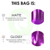 100PCS Matte Translucent Front Colored Stand-Up Resealable QuickQlick Bags (10x15cm (4x6"), Translucent/Purple)