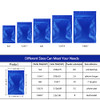 Mylar Bags for Food Storage - 100 Pack 5.5 x 7.8 Inch Resealable Foil Pouch Bag with Front Window Blue