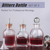 Shining Craft Bitters Bottle- Set of 3 Glass Bitter Bottle for Cocktail with Metal Dash Top,SET003 (Set of 3)