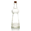 Royal Flush Clear Vintage Glass Bottles Set - (5 Pack, Assorted Designs)