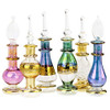 Egyptian Perfume Bottles Wholesale Set of 6 Size 2" (5 cm) Mouth-Blown with Handmade Golden Egyptian Decoration for Perfumes & Essential Oils