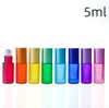 5ml 8 Colour Frosted Glass Roll On Bottles,Empty Portable Essential Oil Glass Roller Bottle With Stainless Steel Roller Balls Perfume Roll-On Bottle with Lids-8 Pack