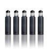 Your Oil Tools 10ml Black Frosted Glass Roller Bottles with Stainless Leak Guard Rollers & Black Caps