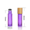 10,10ml Colorful Frosted Glass Essential Oil Roller Bottle,Empty Glass Roll On Bottle With Stainless Steel Roller Balls,Bamboo Cap Perfume Travel Roller Vial Container-Opener&Pipette Included