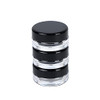 Houseables 3 Gram Jar, 3 ML, Black, 50 Pk, BPA Free, Cosmetic Sample Empty Container, Plastic, Round Pot, Screw Cap Lid, Small Tiny 3g Bottle, for Make Up, Eye Shadow, Nails, Powder, Paint, Jewelry