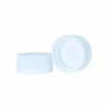 20-400 PP White Ribbed Flat Caps Foam lined  -Case of  360