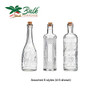 BULK PARADISE Assorted Clear Glass Bottles with Corks, 6 Pack, 2.5in X 9in, 16oz