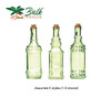 BULK PARADISE Assorted Green Glass Bottles with Corks, 6 Pack, 2.5in X 9in, 16oz
