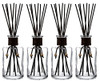 7.5 Ounce Glass Diffuser Bottles with 32 pcs Brown Fiber Sticks, 2.75 X 5.5 Inch Bottles Set of 4