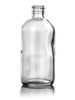 16 oz CLEAR glass boston round bottle with 28-400 neck finish with Black Sprayer