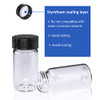 Sample Vial, Clear Glass 24-400 Thread Storage Vial, 20ml Capacity, 27.5mm I.D. x 57mm with 24-400 Black Closed Cap, PE Liner, Pack of 100 by ALWSCI