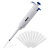 FOUR E'S SCIENTIFIC 10uL-100uL High-Accurate Single-Channel Manual Adjustable Variable Volume Pipettes with 20pcs 200uL Tips