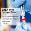 Syringe Filter 100 PCs PTFE Hydrophobic Membrane Filtration, 13mm Disc Diameter 0.22um Pore Size, HPLC and GC Needle Filter, High Throughput Lab Filtration Barreled Packed by Membrane Solutions