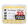 LINKTOR Syringe Filter PES (Polyethersulfone) Hydrophilic Filtration, General Luer Taper 25mm Diameter 0.22 um Pore Size Non Sterile, Pack of 20 (Pack of 20, 0.22μm PES)