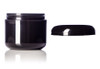 2 oz Black PP/PS double wall round base jar with 58-400 neck finish w/ Black PP 58-400 unlined dome lid