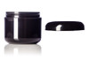 4 oz Black PP/PS double wall round base jar with 70-400 neck finish w/ Black PP 70-400 unlined dome lid