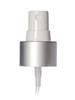 22-400 neck Matte silver metal shell and white PP smooth skirt fine-mist sprayer