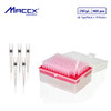 Maccx Disposable Pipette Tips with Filter, 960pcs of Vol. 200 μL, Molded Graduation, 96 Tips/Rack x 10 Racks, PTF200-960