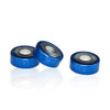 20 mm Bi-Metallic Crimp Cap with Natural PTFE/White Silicone Septa, Blue and Silver, 100 pcs/pk