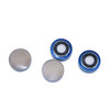 20 mm Bi-Metallic Crimp Cap with Natural PTFE/White Silicone Septa, Blue and Silver, 100 pcs/pk