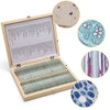 100 Prepared Microscope Slides Set with Wooden Casefor Biological Science Education