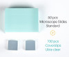 MILLSYN 50 pcs Microscope Slides Blank Plain, Plus 100 pcs Coverslips Ultra-Clear Cover Glasses