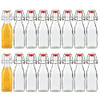 Encheng 8oz Glass Bottles With With Air Tight Lids,Beer Bottles For Home Brewing 250ml,Kombucha Bottles For Beverages,Kefir,Food Storage,Leak Proof,Dishware Safe 16 Pack …