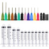 BSTEAN Glue Applicator Syringe Blunt Needle Cap Industrial Grade Luer Lock Assorted Stainless Steel Tips (Pack of 12)