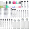 1ml, 3ml, 5ml, 10ml, 20ml Syringes and 30ml+50ml Needle Tip Bottle. 14ga, 16ga, 18ga, 20ga, 22ga, 25ga Blunt Tip Needles and Caps. Measuring Liquids and Refilling (Syringes Needle Tip Bottle Set)