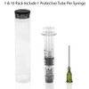 Kopperko 1 Pack (Single) Borosilicate Glass Syringe - 1ml Syringe, Heat Resistant Luer Lock Syringe - Glue Syringe for Use with Thick Liquids, Oils, Ink - Bonus 14GA Blunt Tip Non-Hypodermic Needles